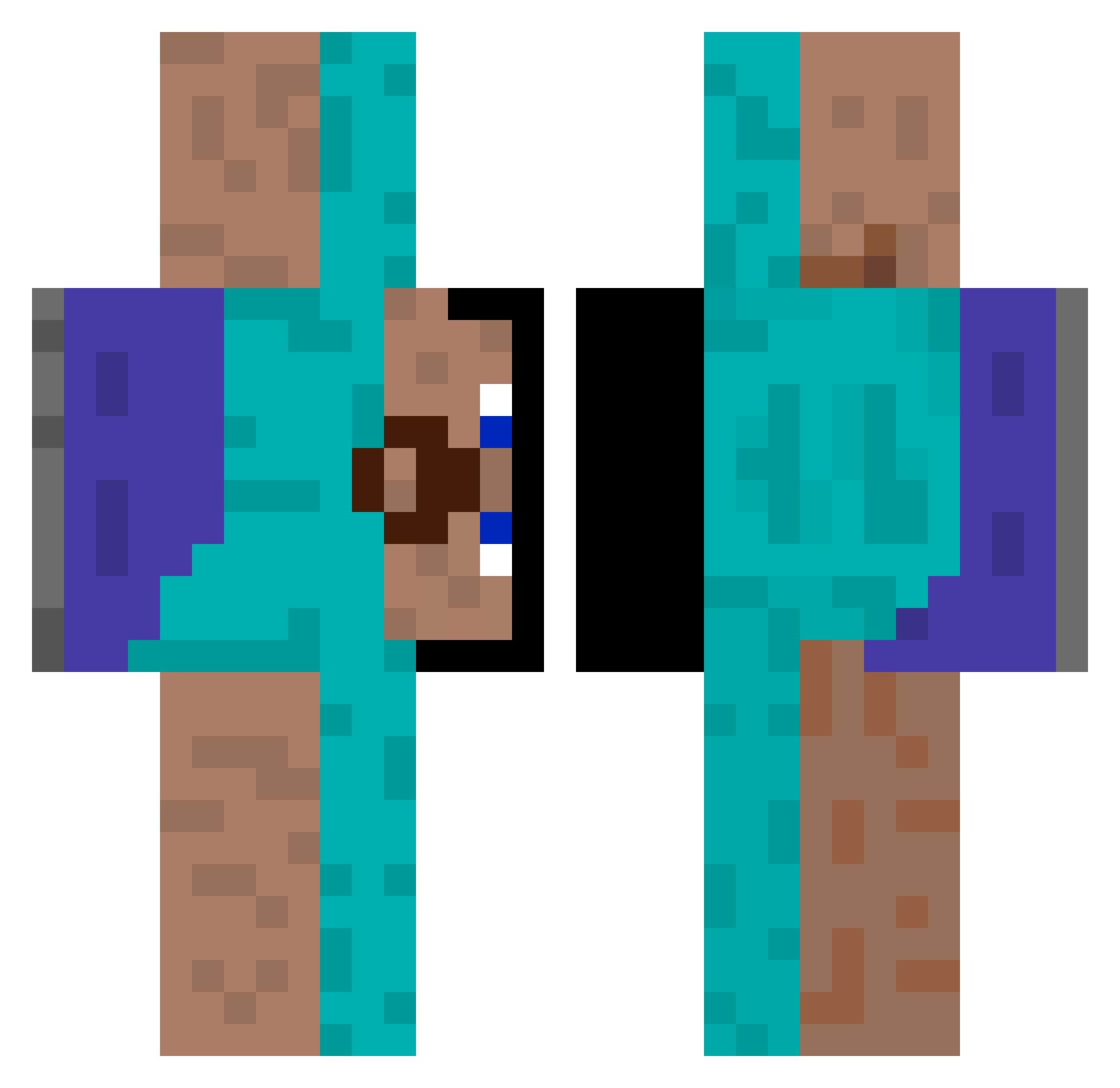 WakeUpMisterWest Minecraft skin, front and back view