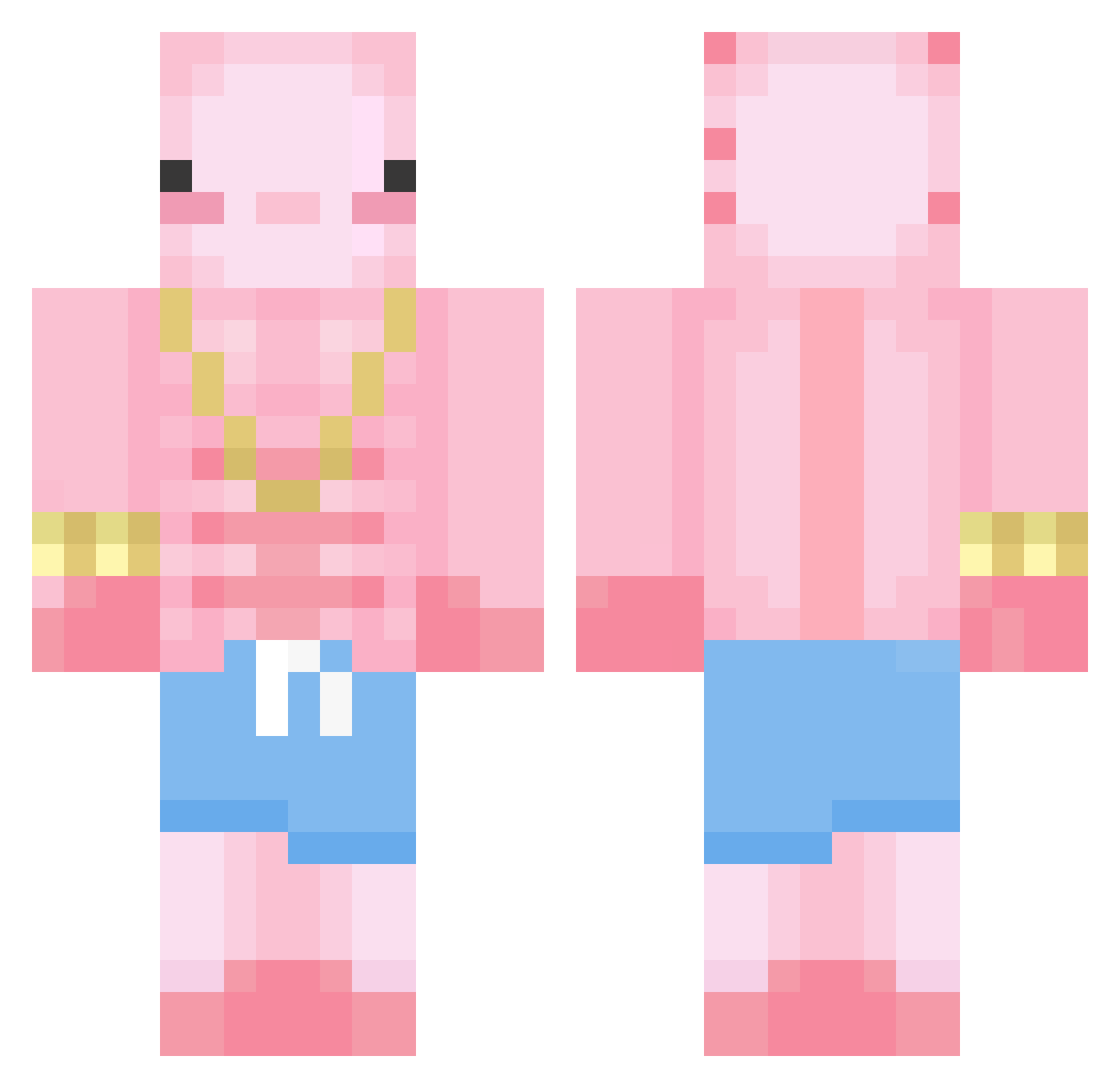 CalicoFleur Minecraft skin, front and back view