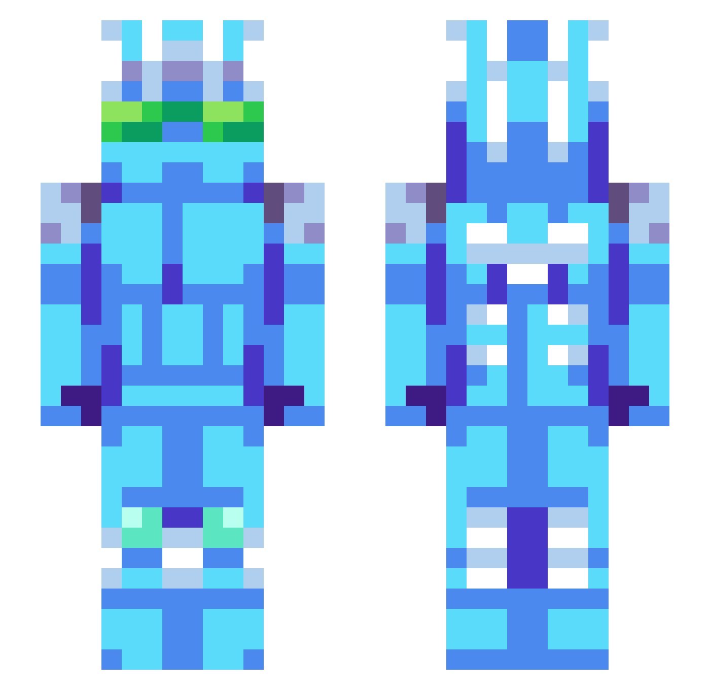 Regcio Minecraft skin, front and back view