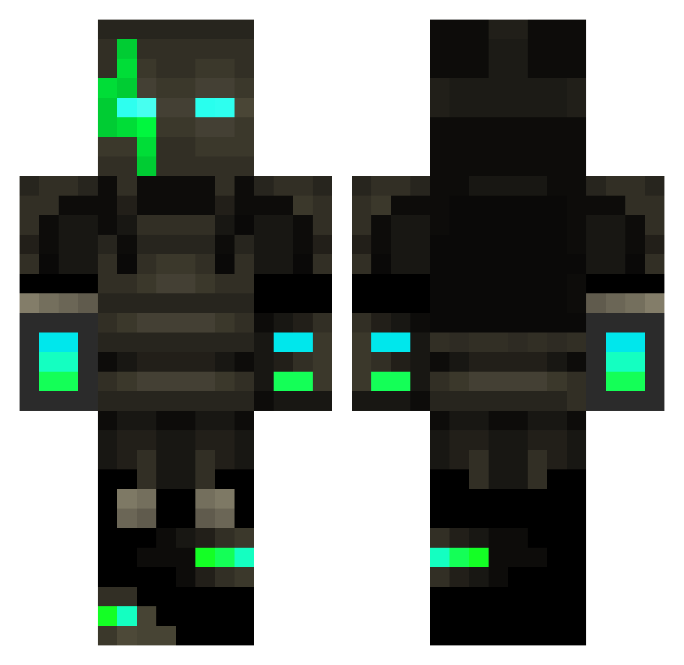 UHNinjas8 Minecraft skin, front and back view