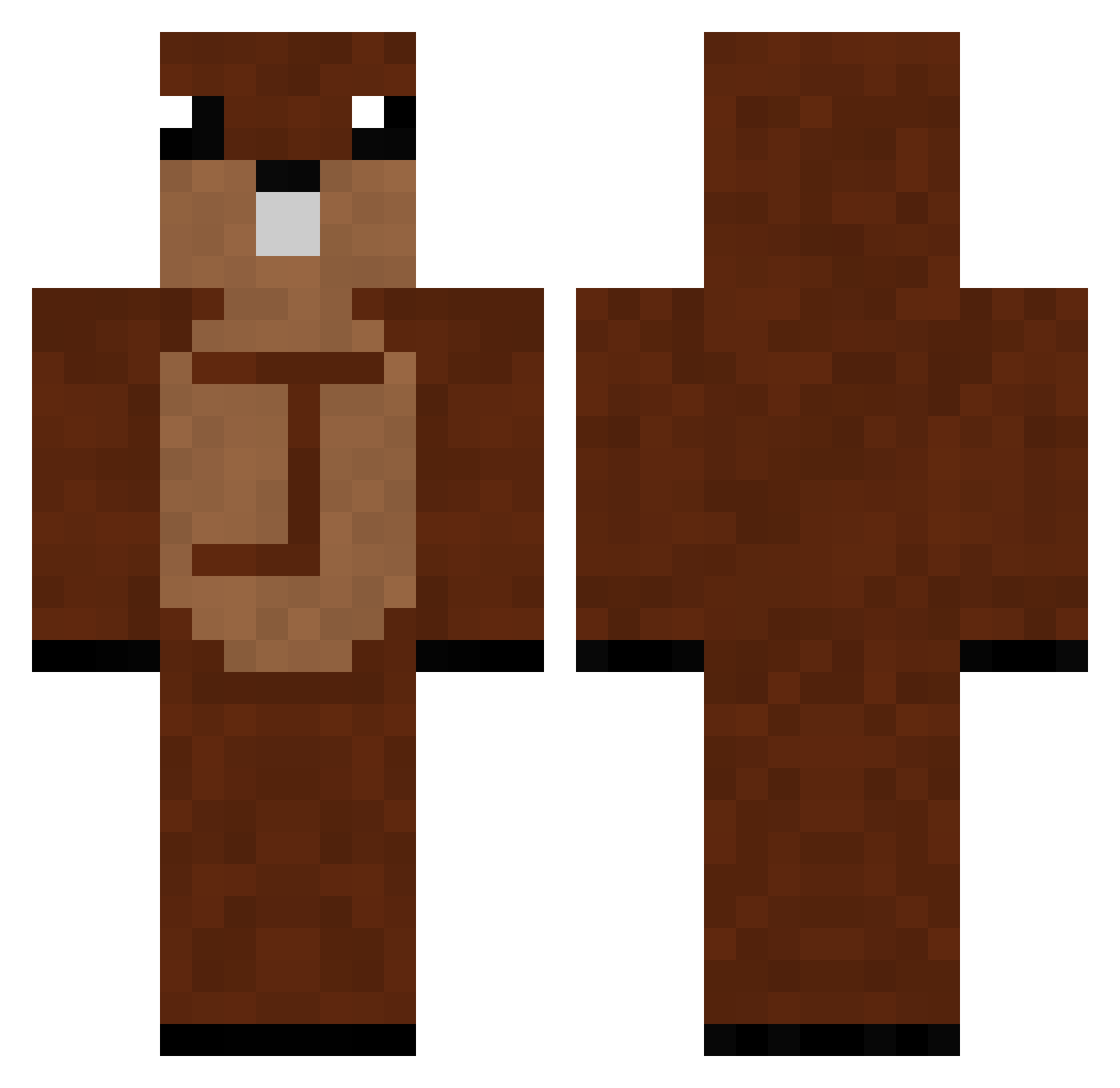 ArcherComputer Minecraft skin, front and back view