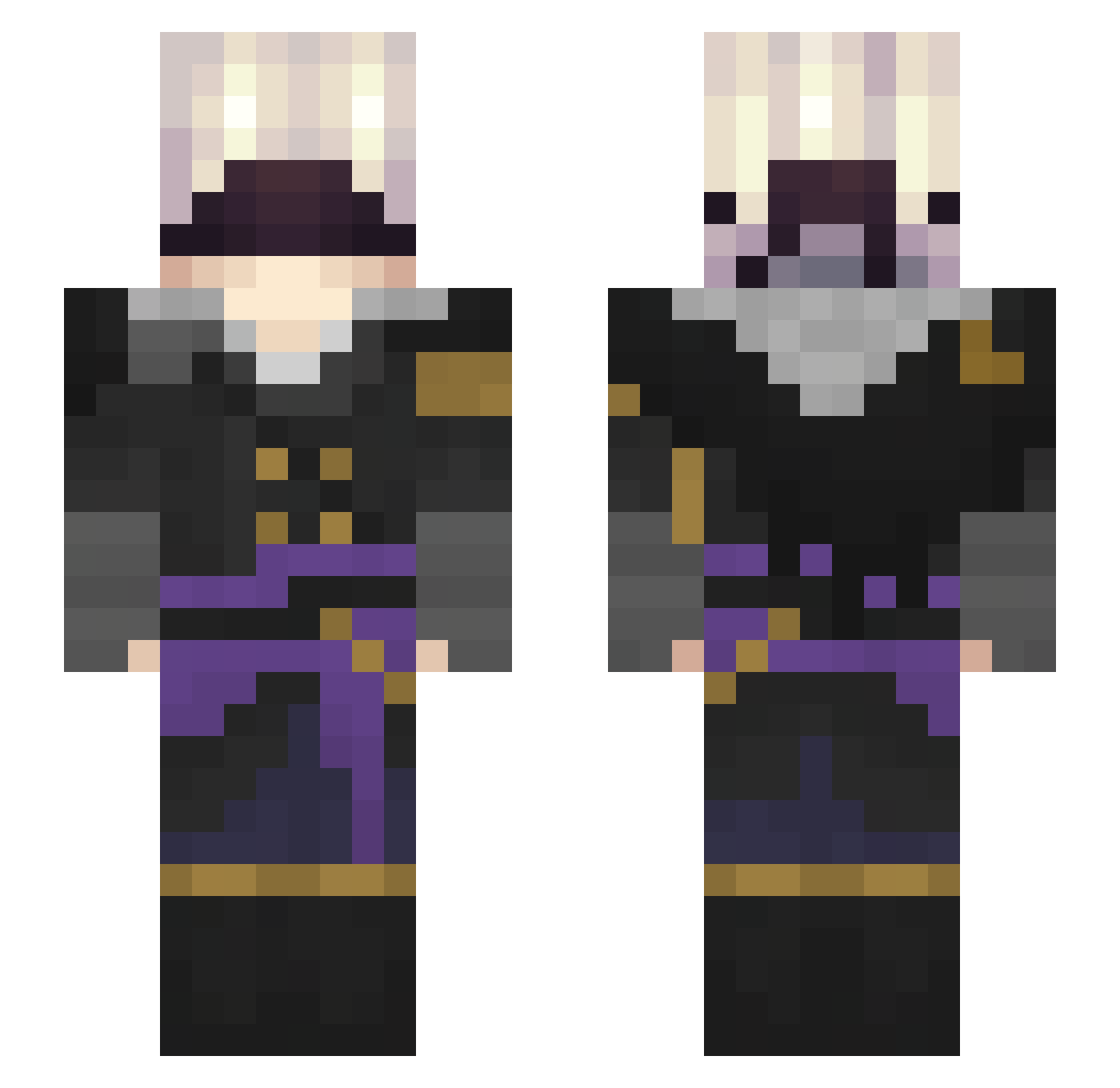 Rycro321 Minecraft skin, front and back view