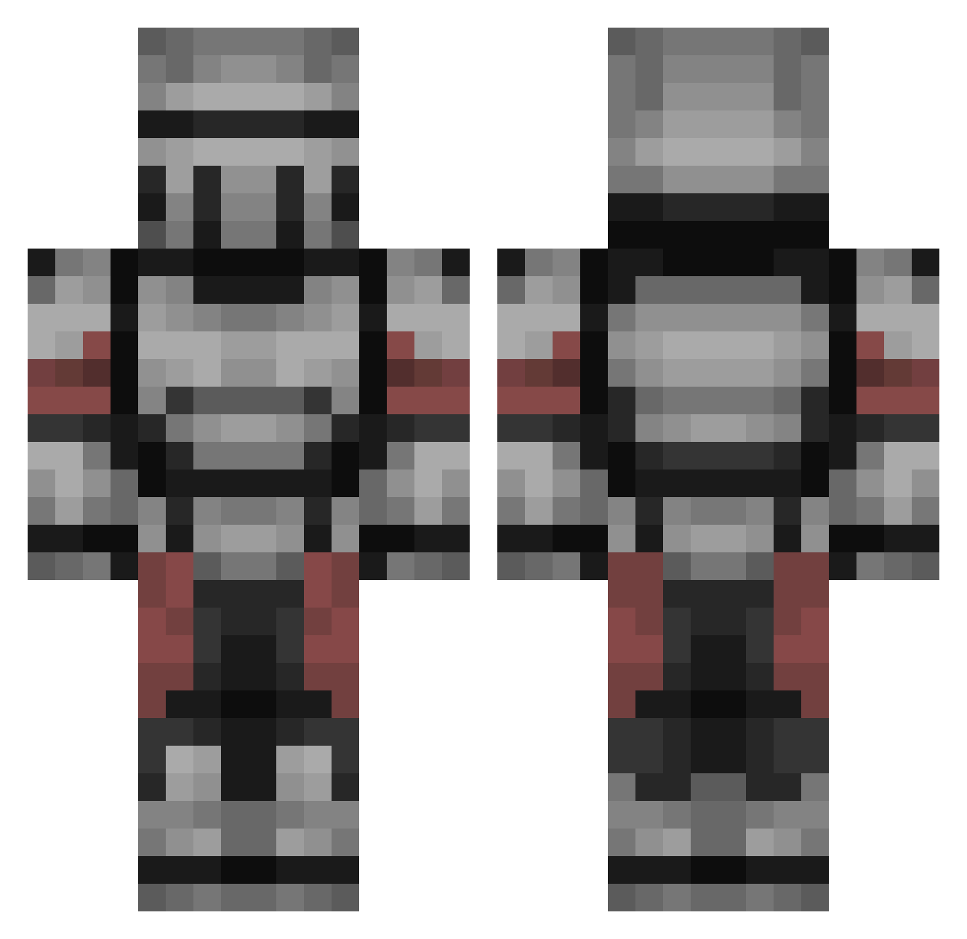 Snek_Meister Minecraft skin, front and back view