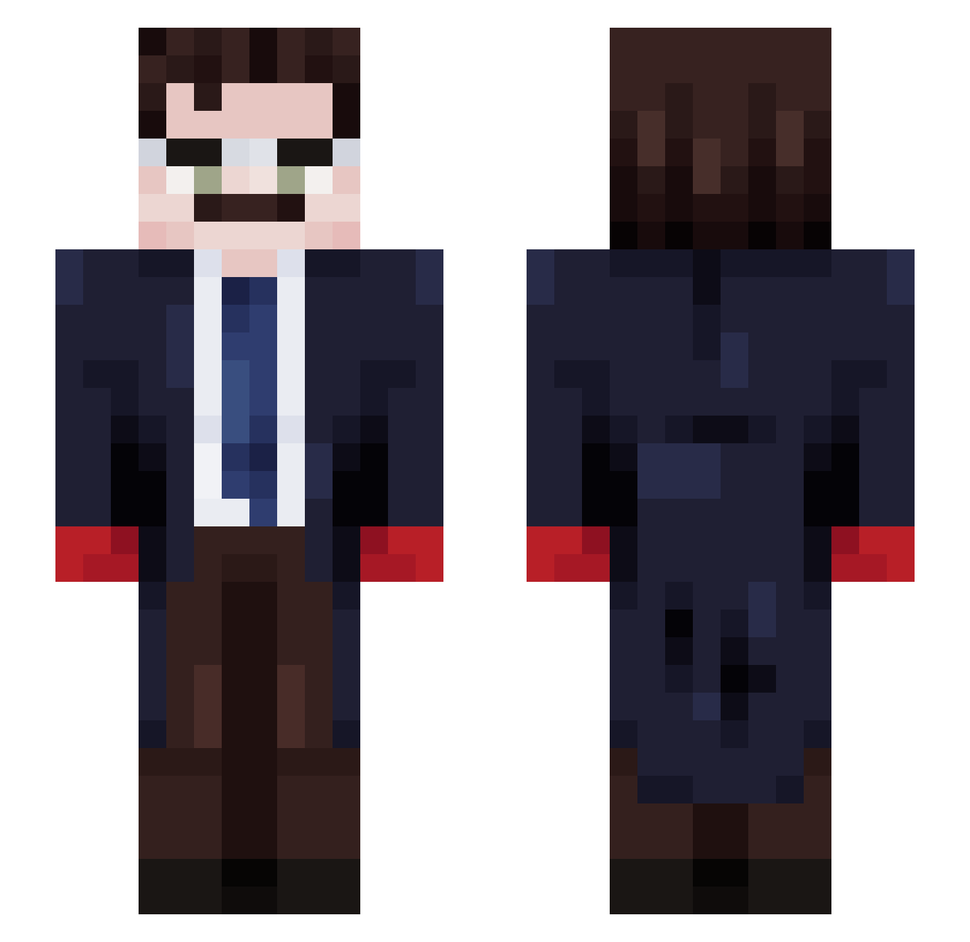KnoxB Minecraft skin, front and back view