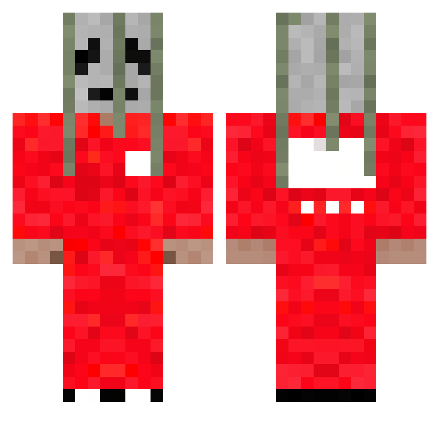 MarsX16 Minecraft skin, front and back view