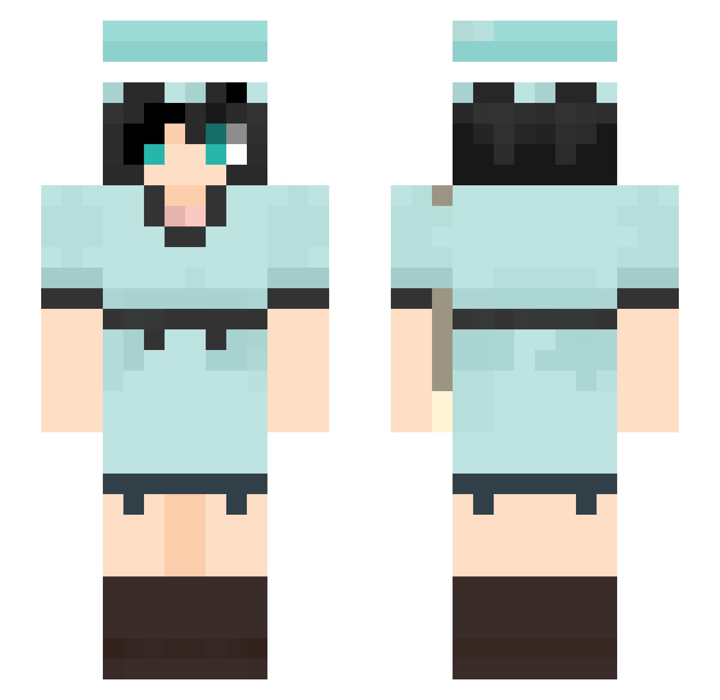 Akirae_e Minecraft skin, front and back view