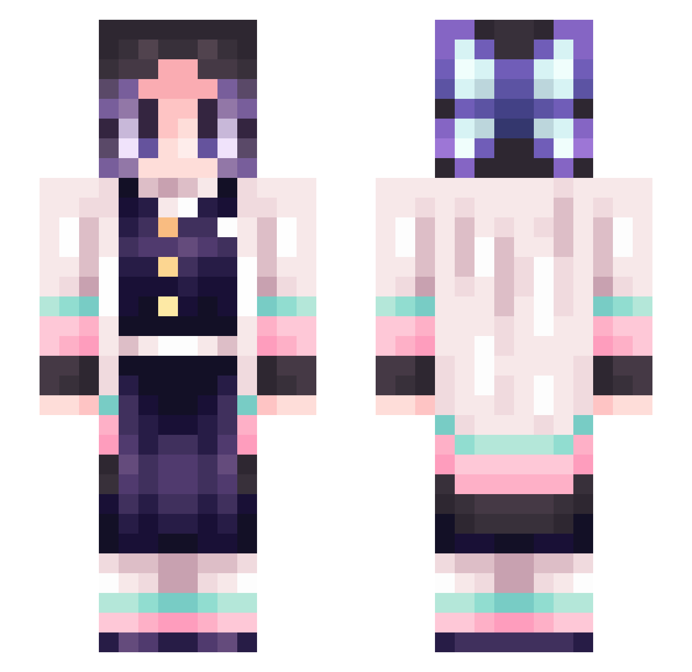 EDominic Minecraft skin, front and back view