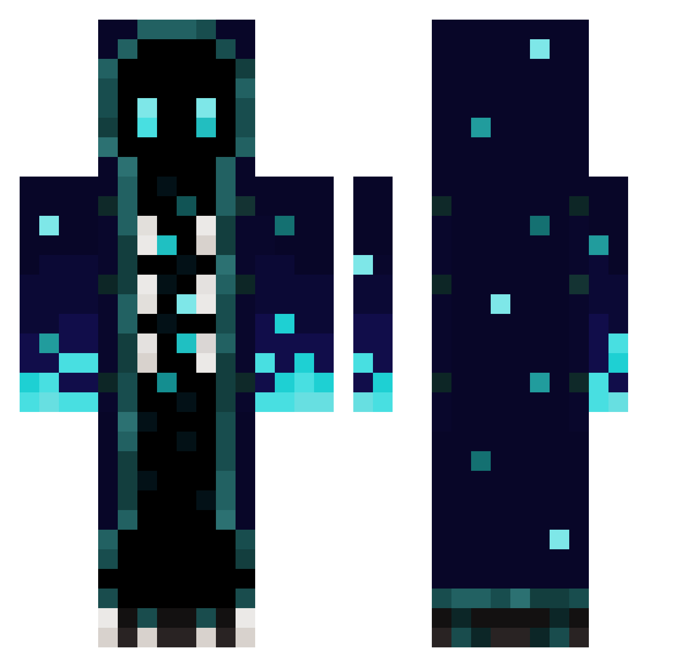 Facts77 Minecraft skin, front and back view