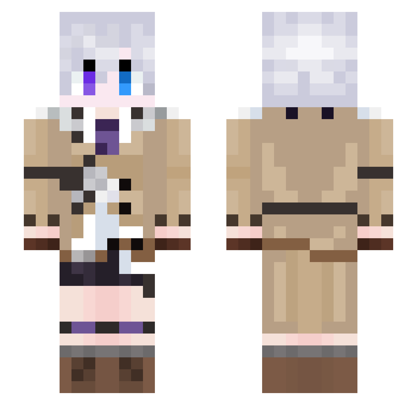 Xilufalia_Marisa Minecraft skin, front and back view