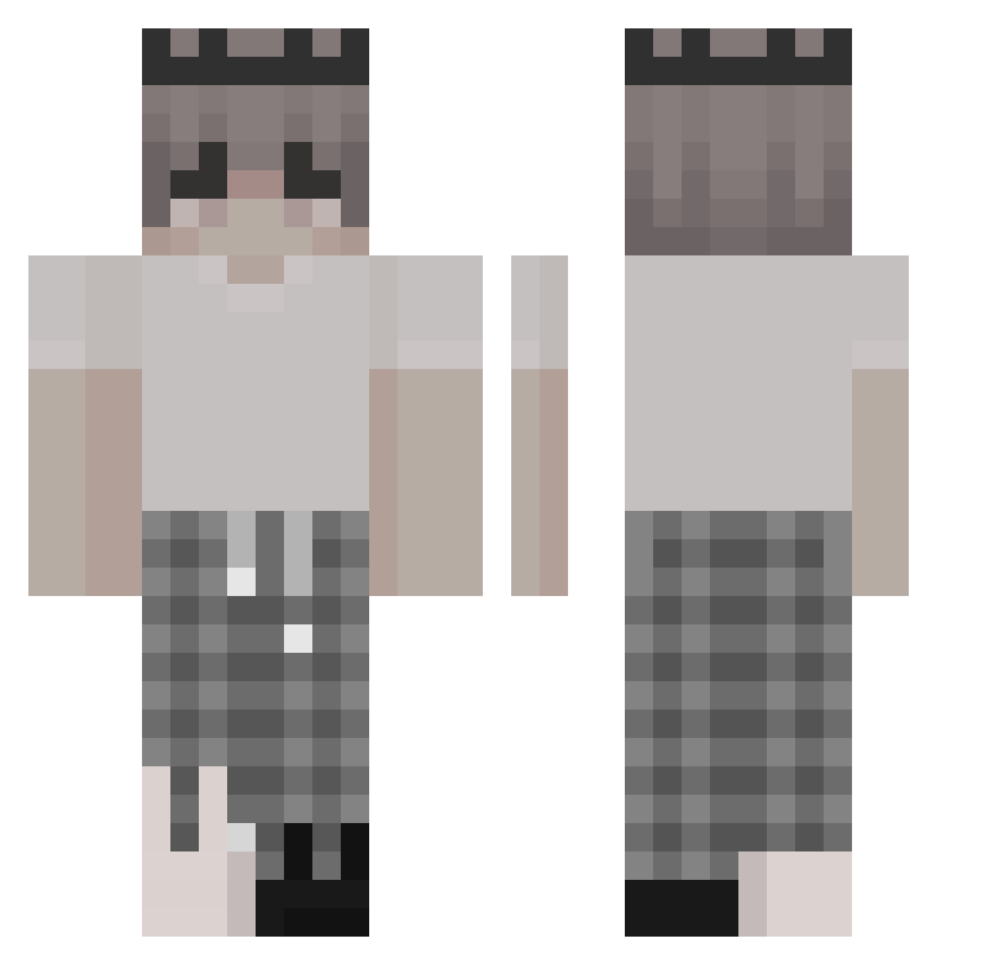 TEDnDOUG Minecraft skin, front and back view