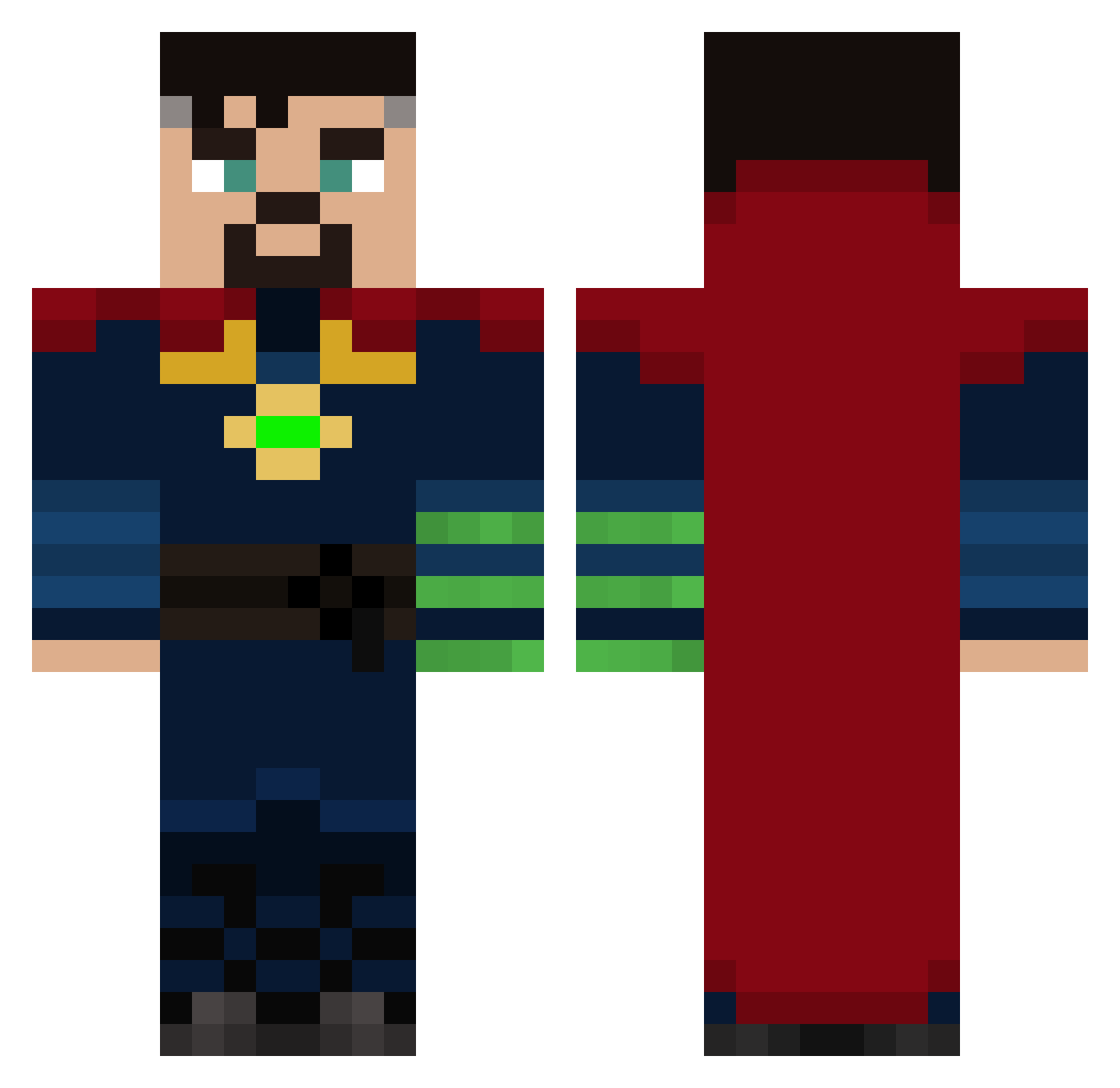 Simpeax Minecraft skin, front and back view