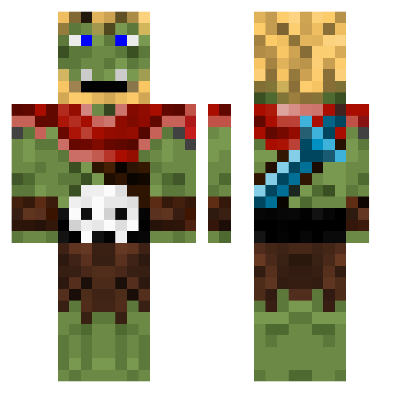 KharZok Minecraft skin, front and back view