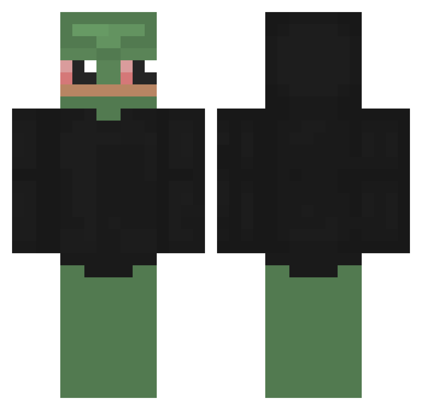 Sxlvester Minecraft skin, front and back view