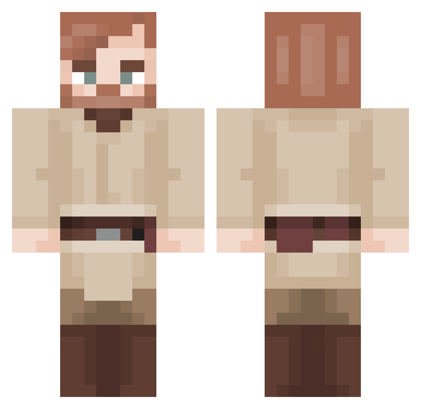 McKay Minecraft skin, front and back view