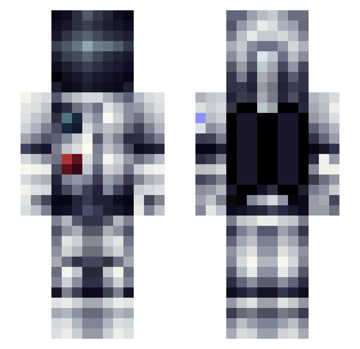 J4M3SR Minecraft skin, front and back view
