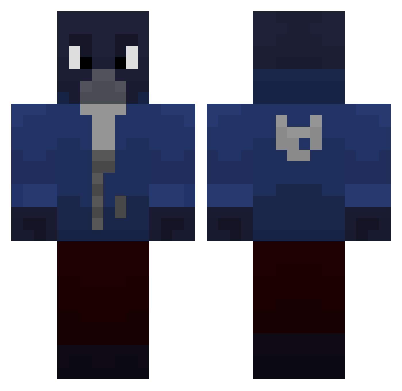 dangerxomka Minecraft skin, front and back view