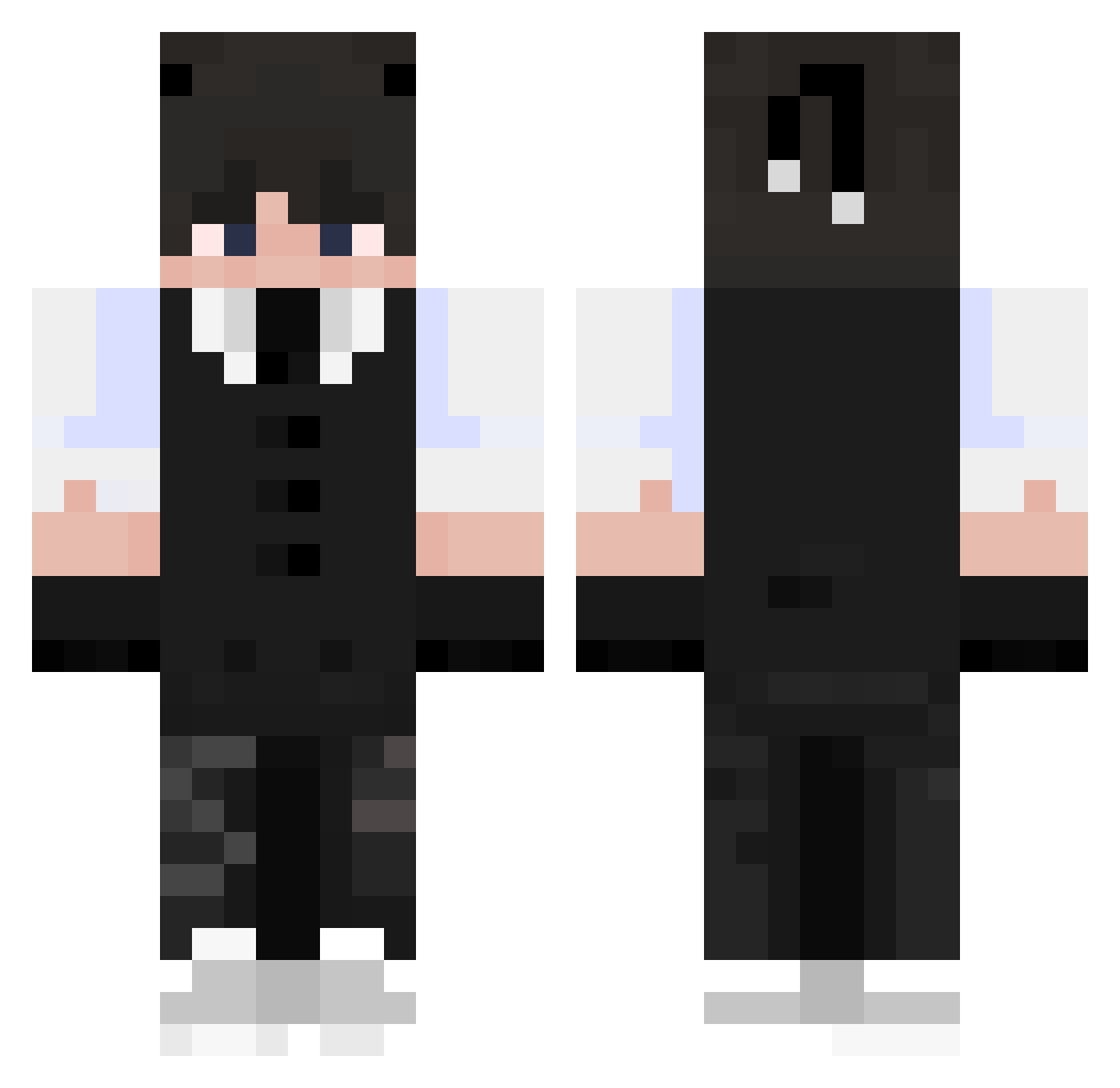 TE0WW Minecraft skin, front and back view
