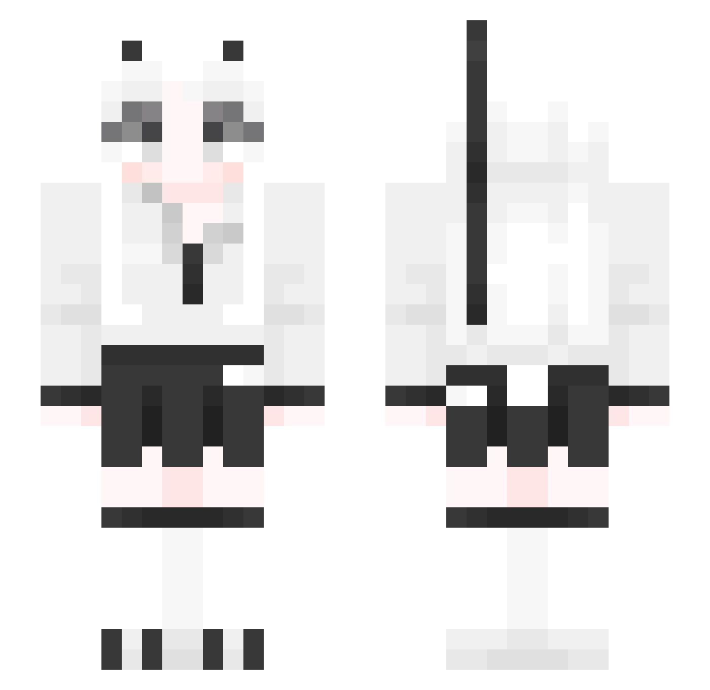 Tw0Direction Minecraft skin, front and back view