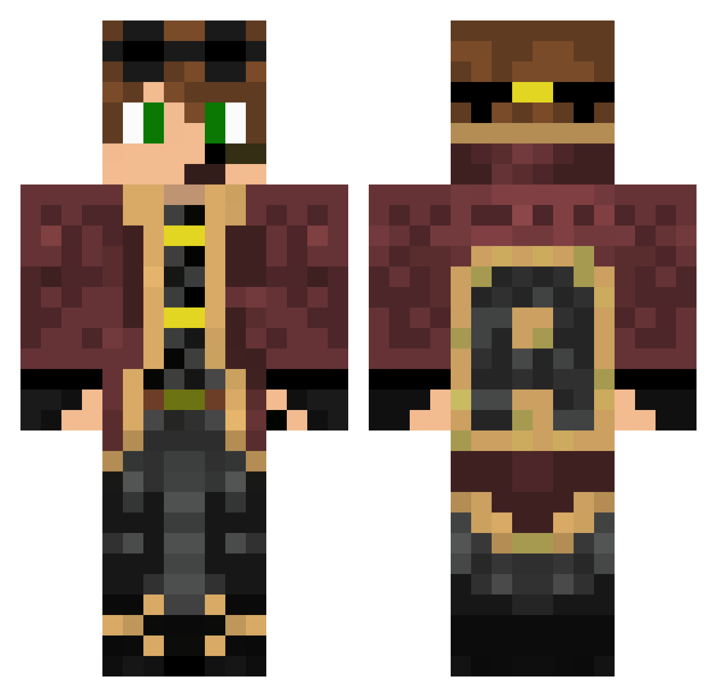 adjaros Minecraft skin, front and back view