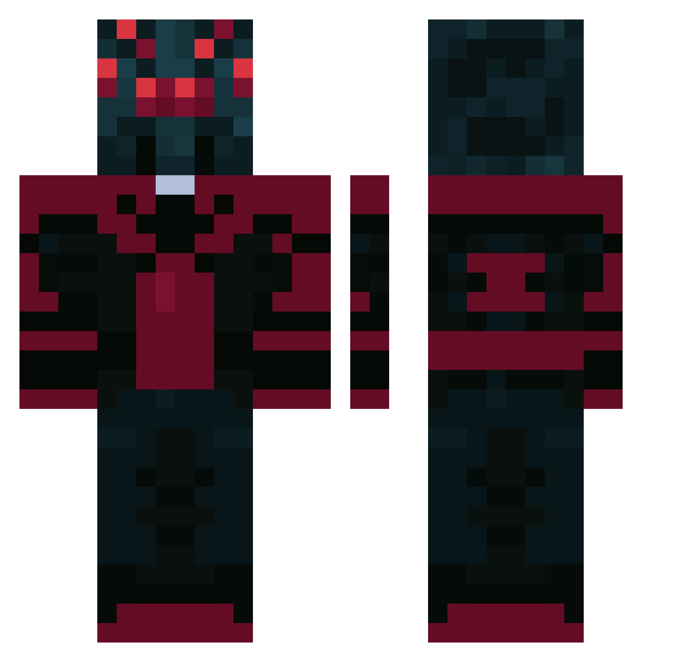 ToLUX101 Minecraft skin, front and back view