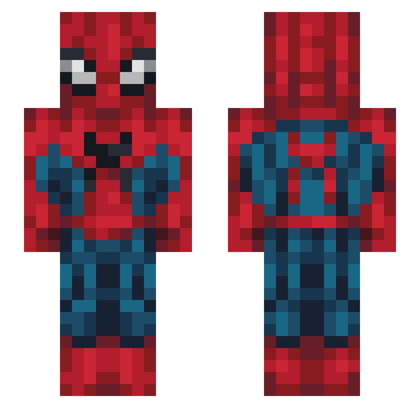 AgentKAL Minecraft skin, front and back view