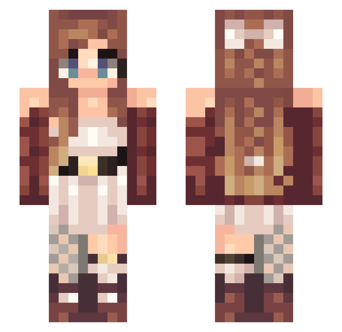 eleafnor Minecraft skin, front and back view