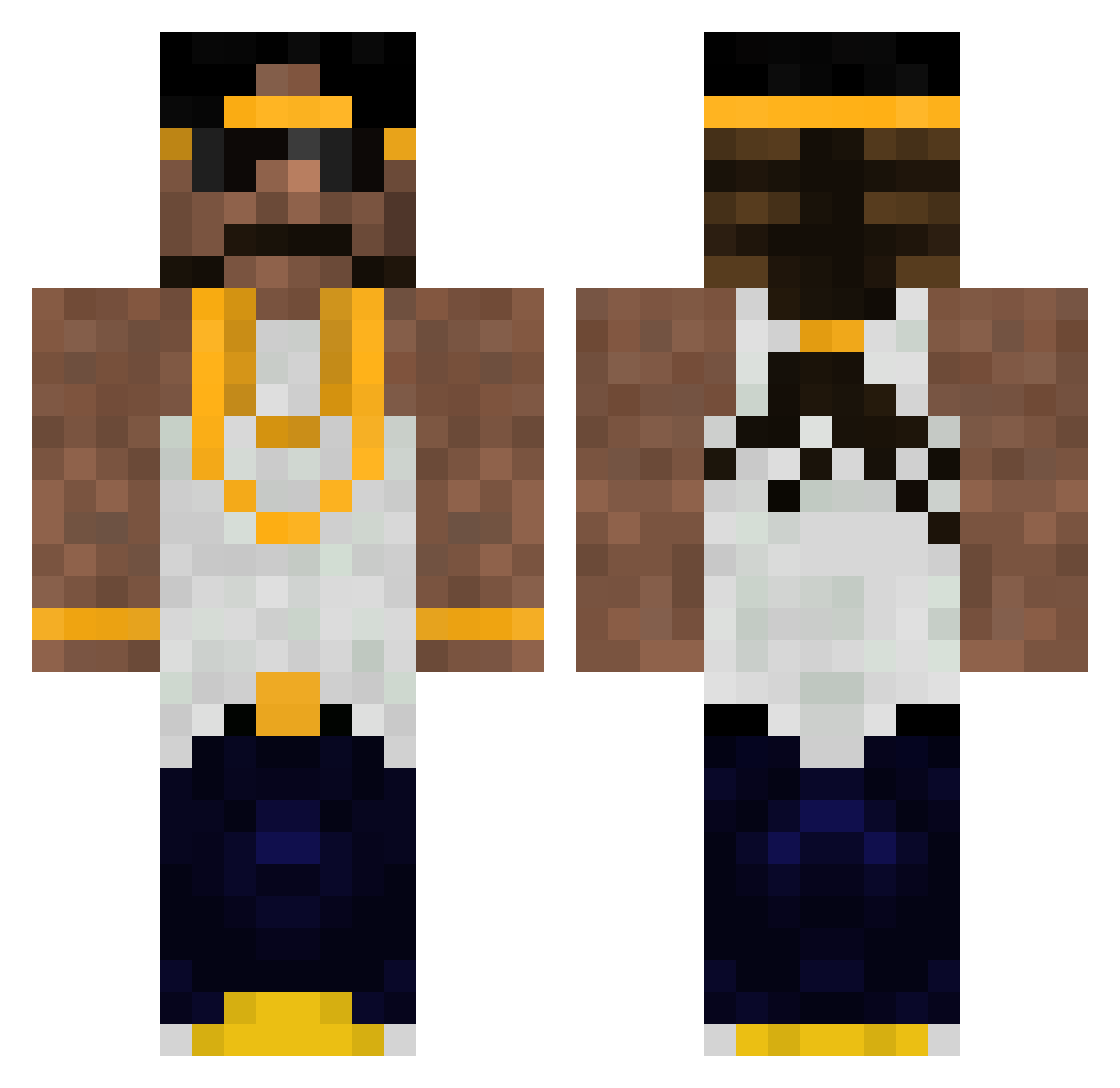 Confusable Minecraft skin, front and back view