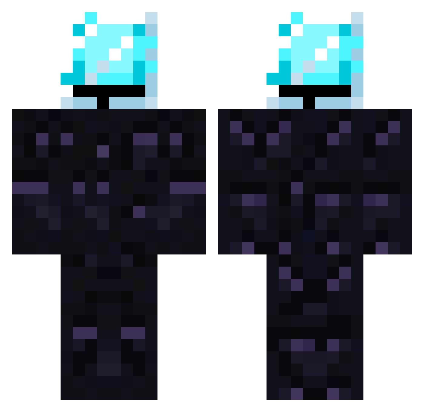 Velgoth Minecraft skin, front and back view