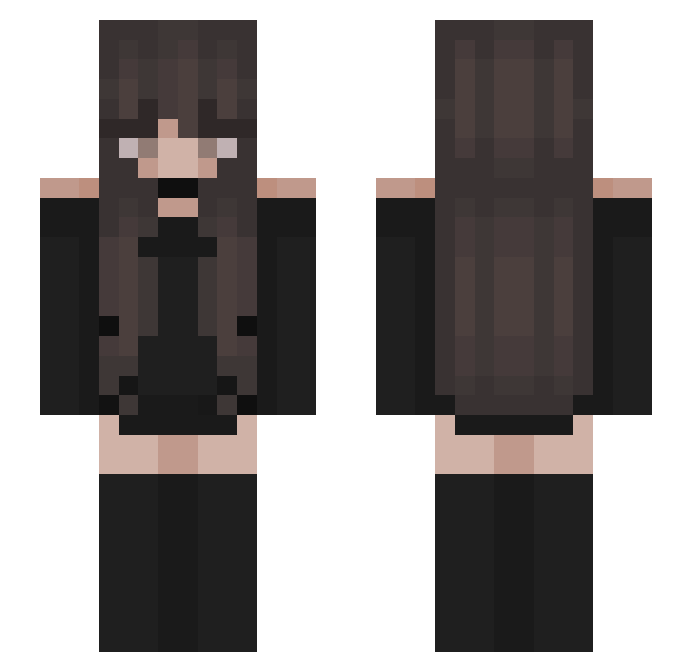 conejihan Minecraft skin, front and back view
