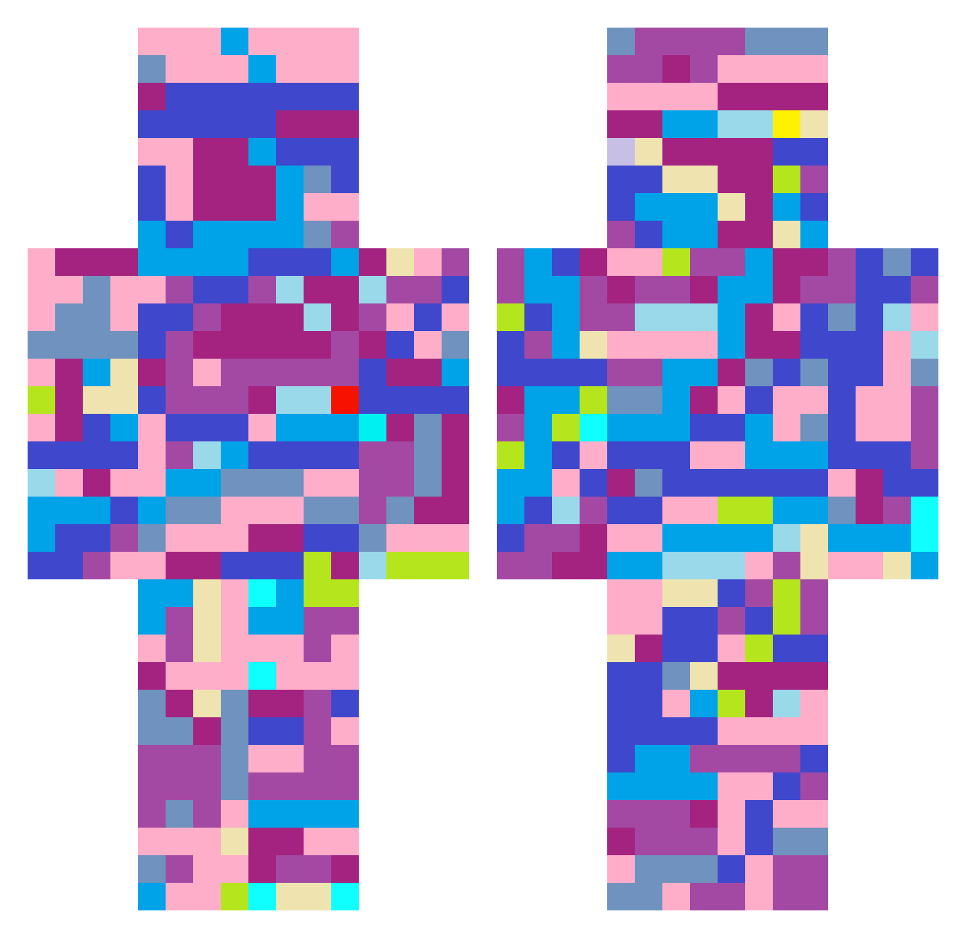 veakion Minecraft skin, front and back view