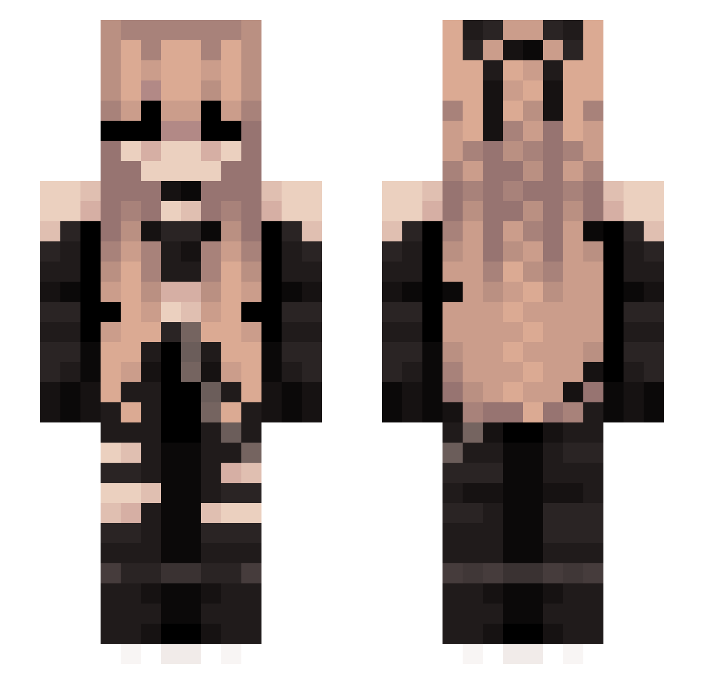 AuthenTiiq Minecraft skin, front and back view