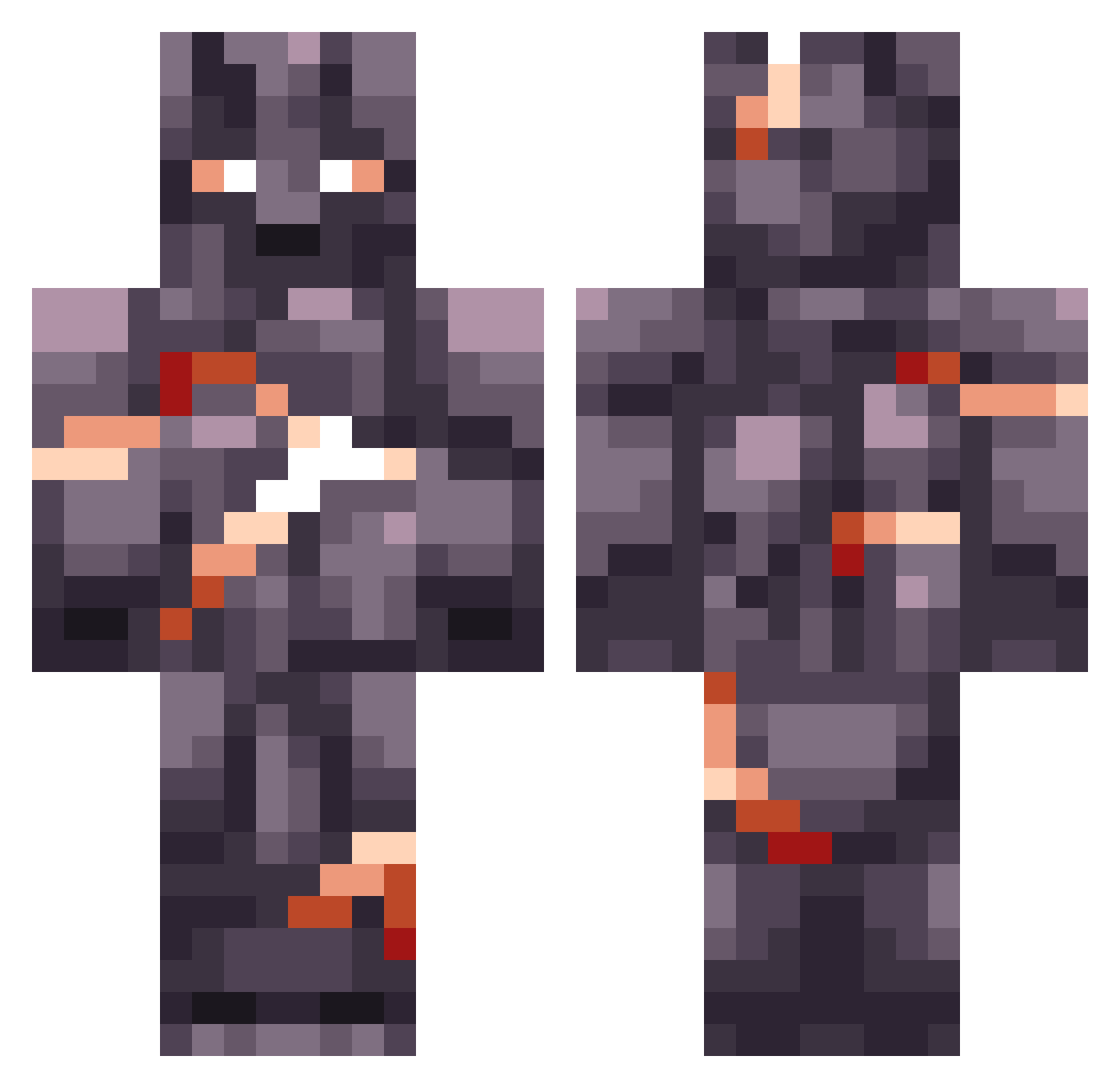 weefla777 Minecraft skin, front and back view