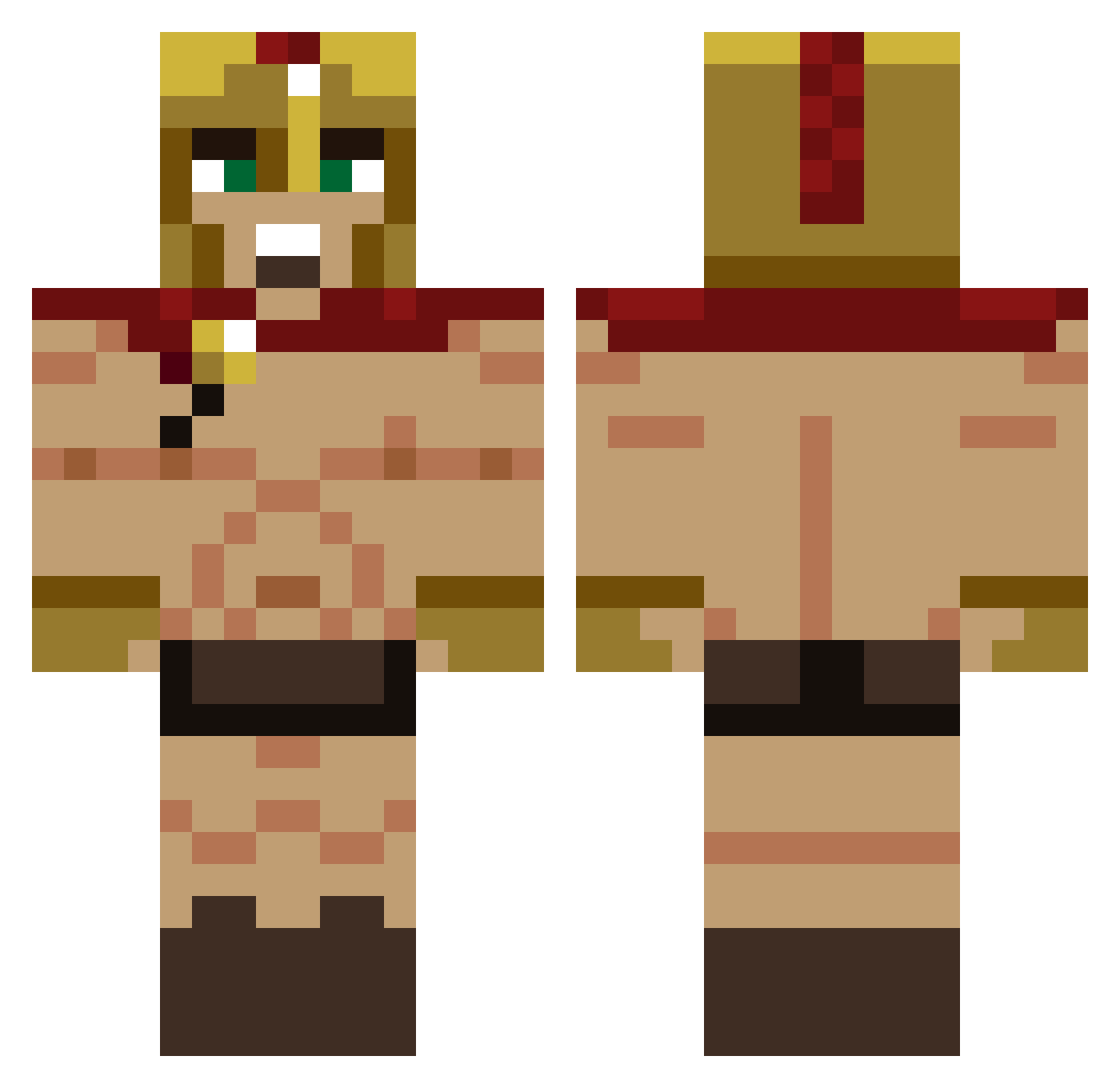 Heckbound Minecraft skin, front and back view