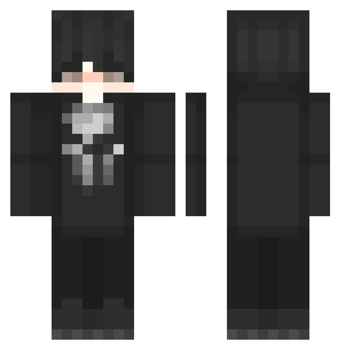 Orcenelrojo Minecraft skin, front and back view