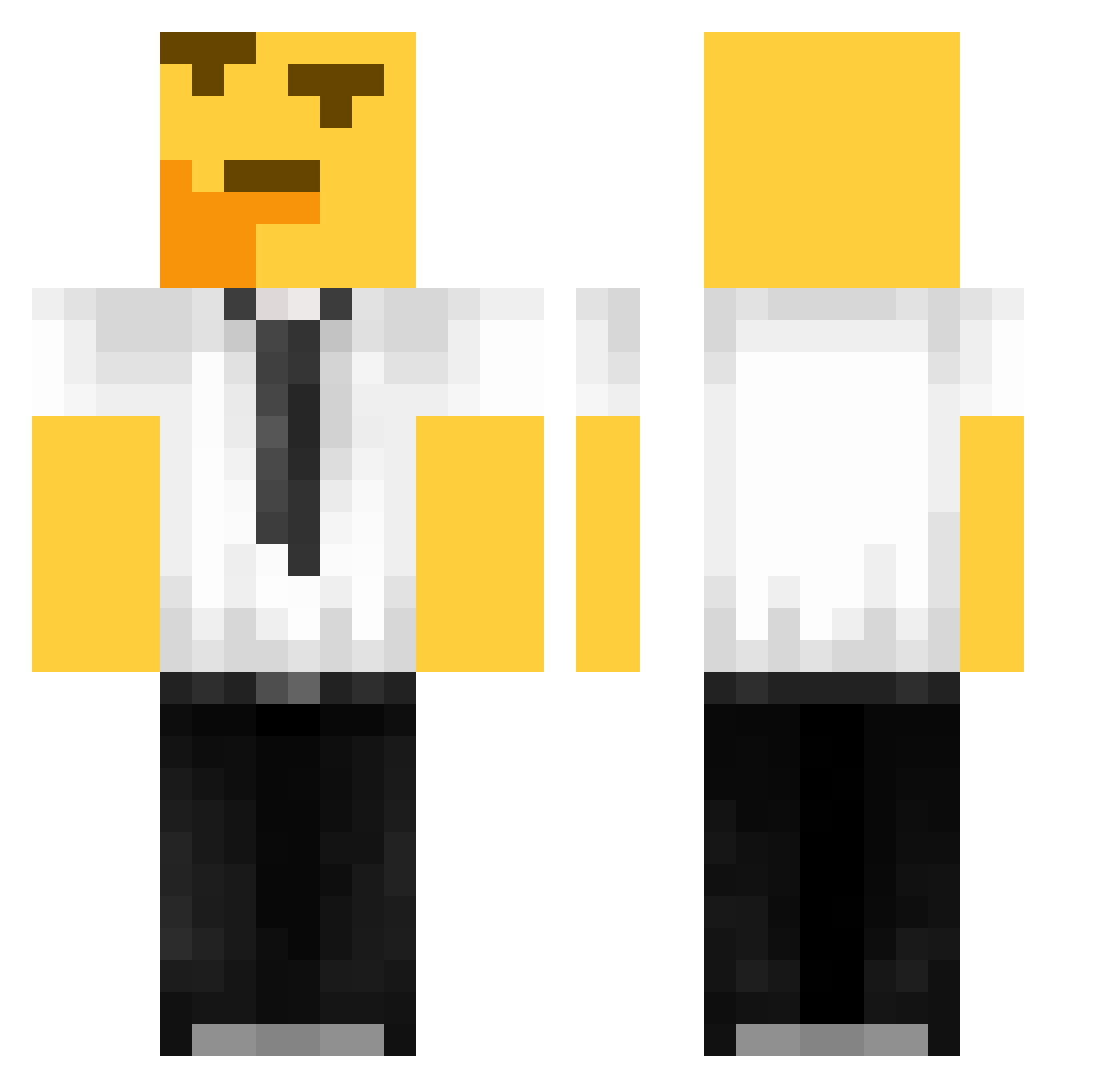 Jinx49 Minecraft skin, front and back view