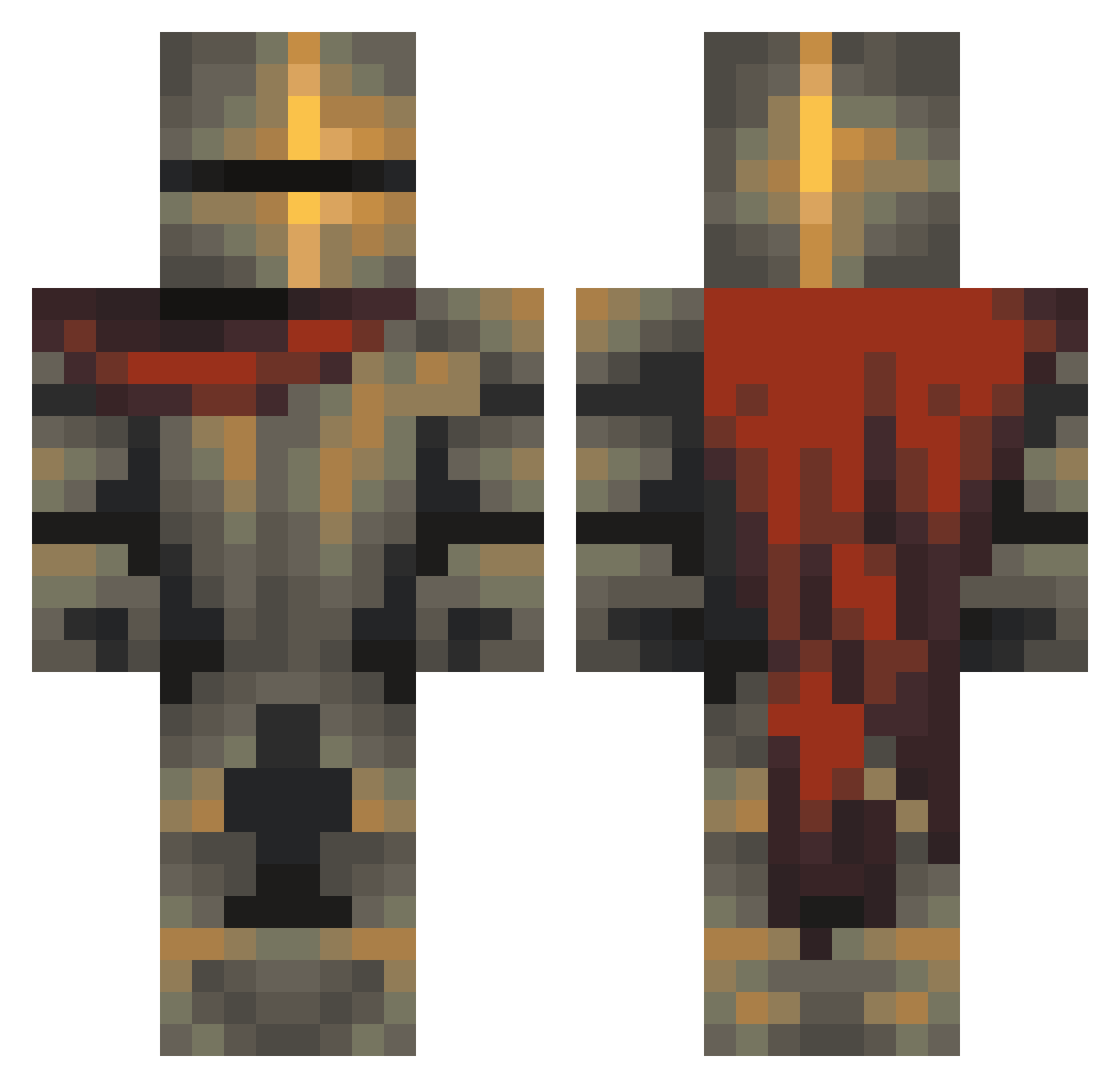 Qazz313 Minecraft skin, front and back view