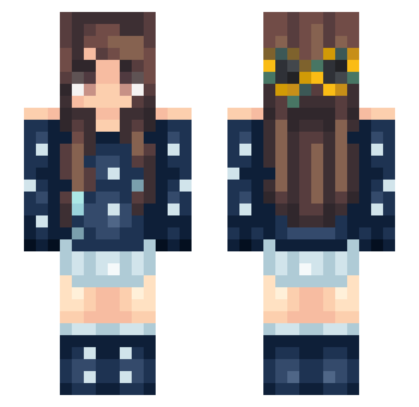 Kristy Minecraft skin, front and back view