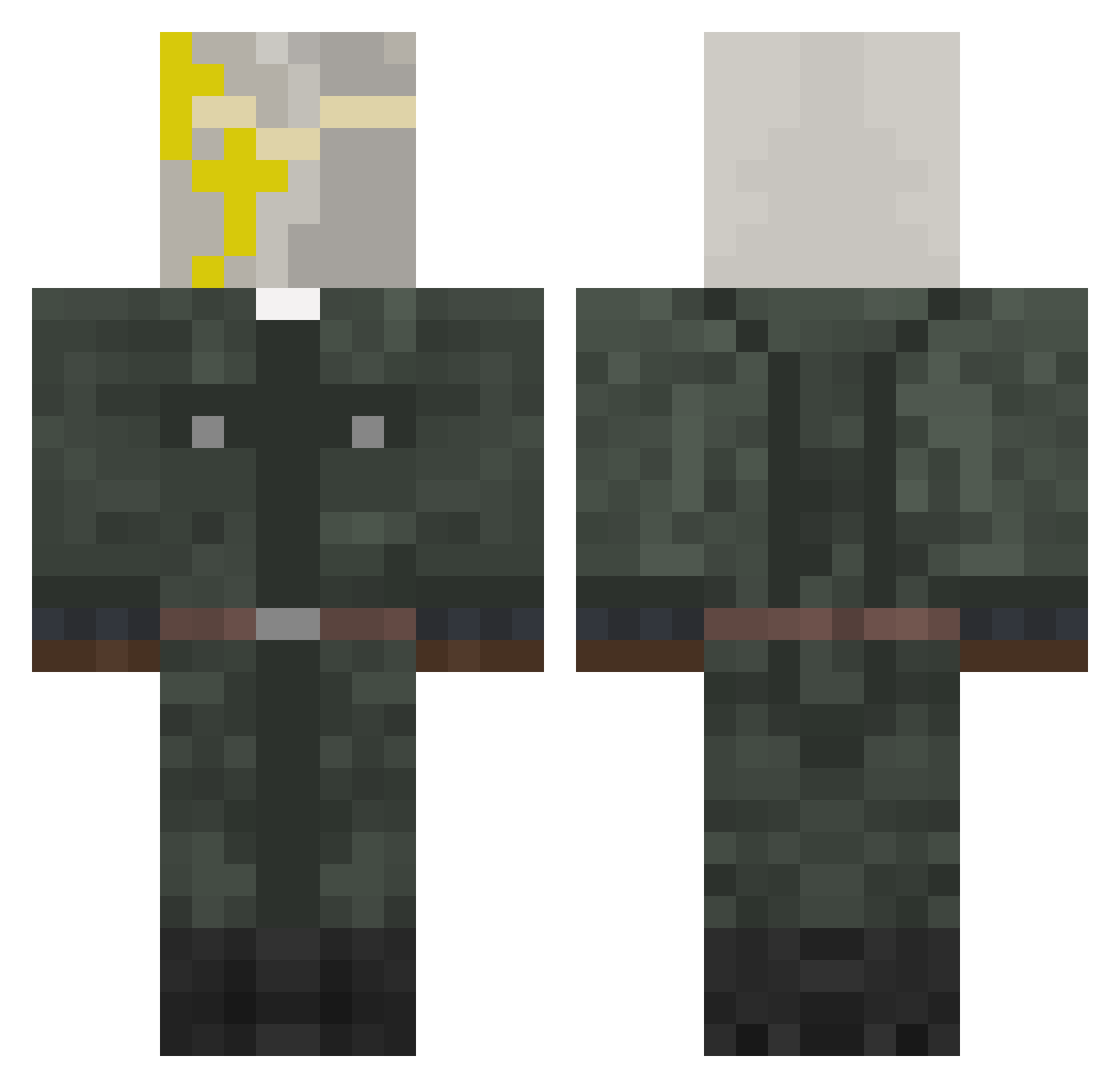 B4567ww Minecraft skin, front and back view