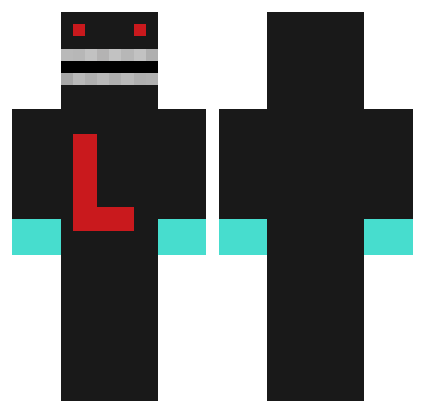 stopflying Minecraft skin, front and back view