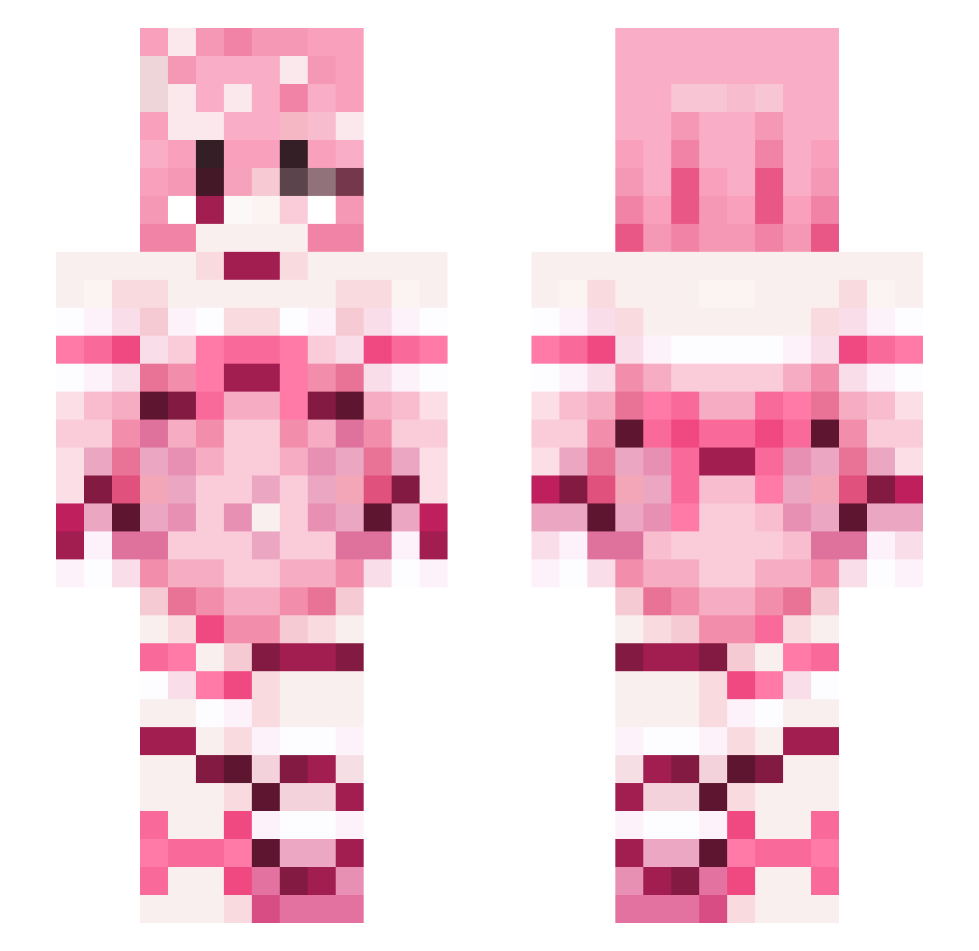 lovedbylune Minecraft skin, front and back view