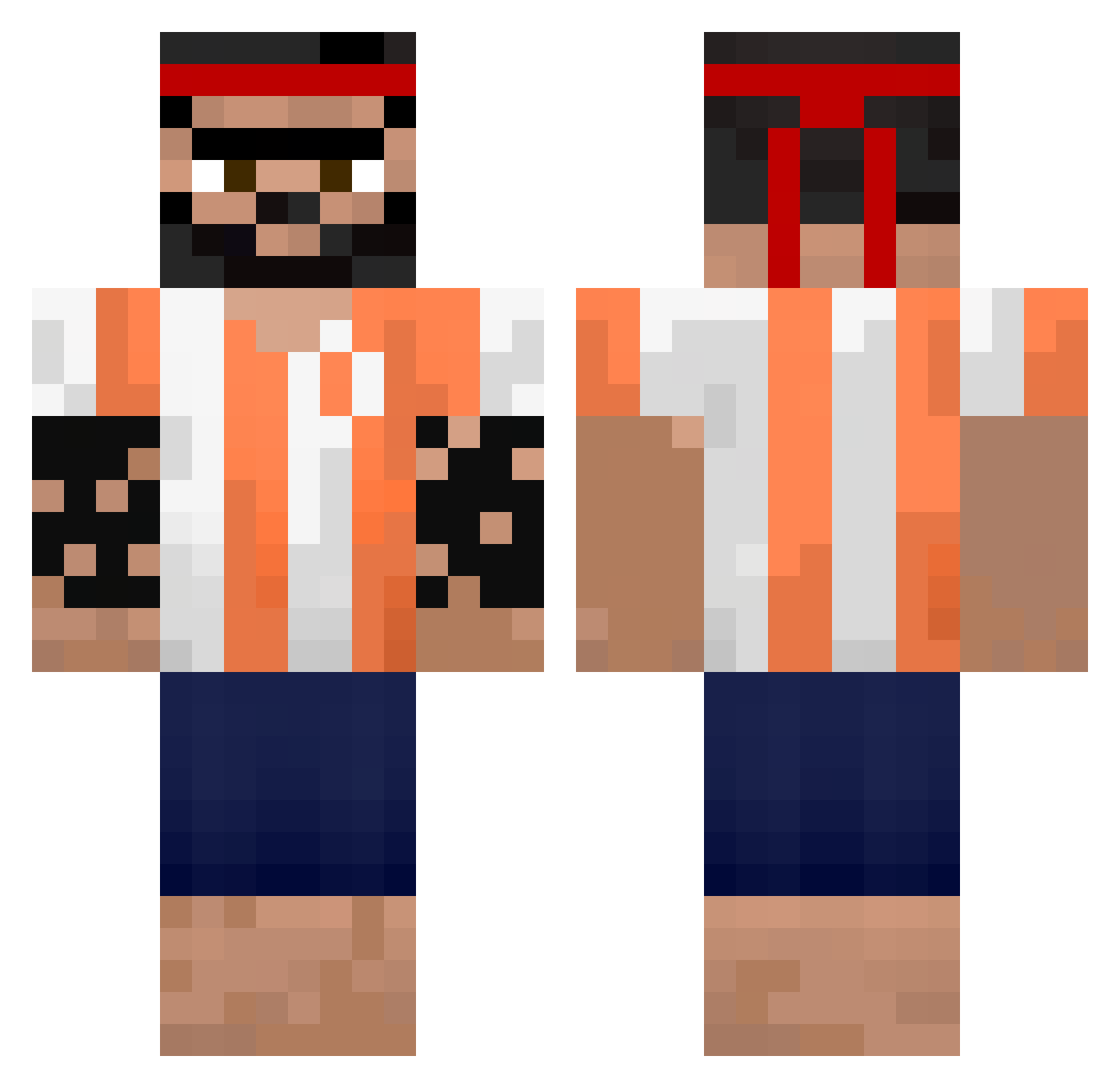 ObsidyenNecmi Minecraft skin, front and back view
