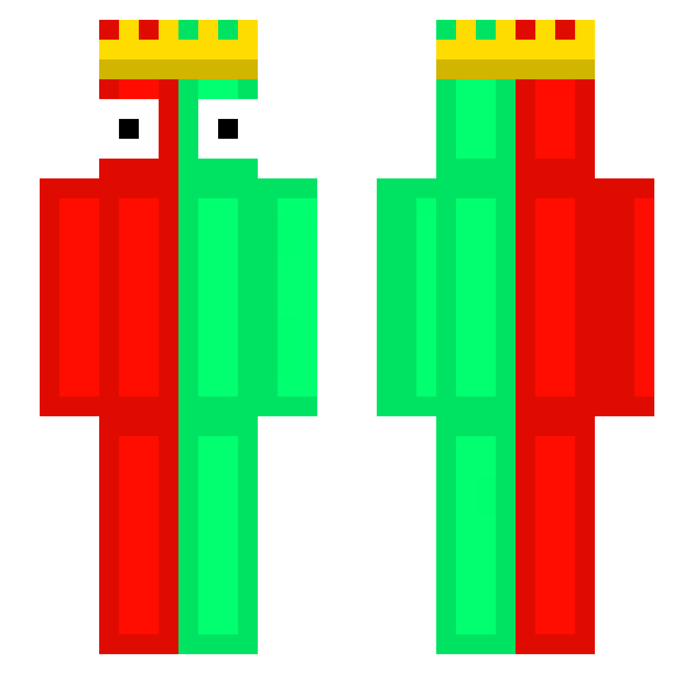 ttey Minecraft skin, front and back view