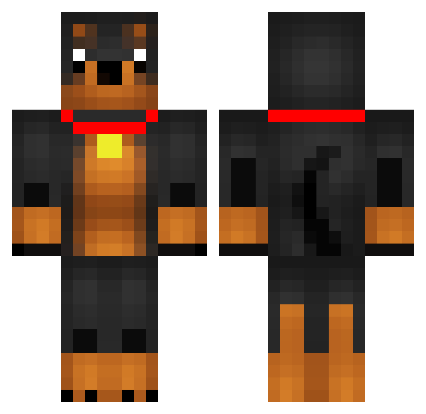 houtou Minecraft skin, front and back view