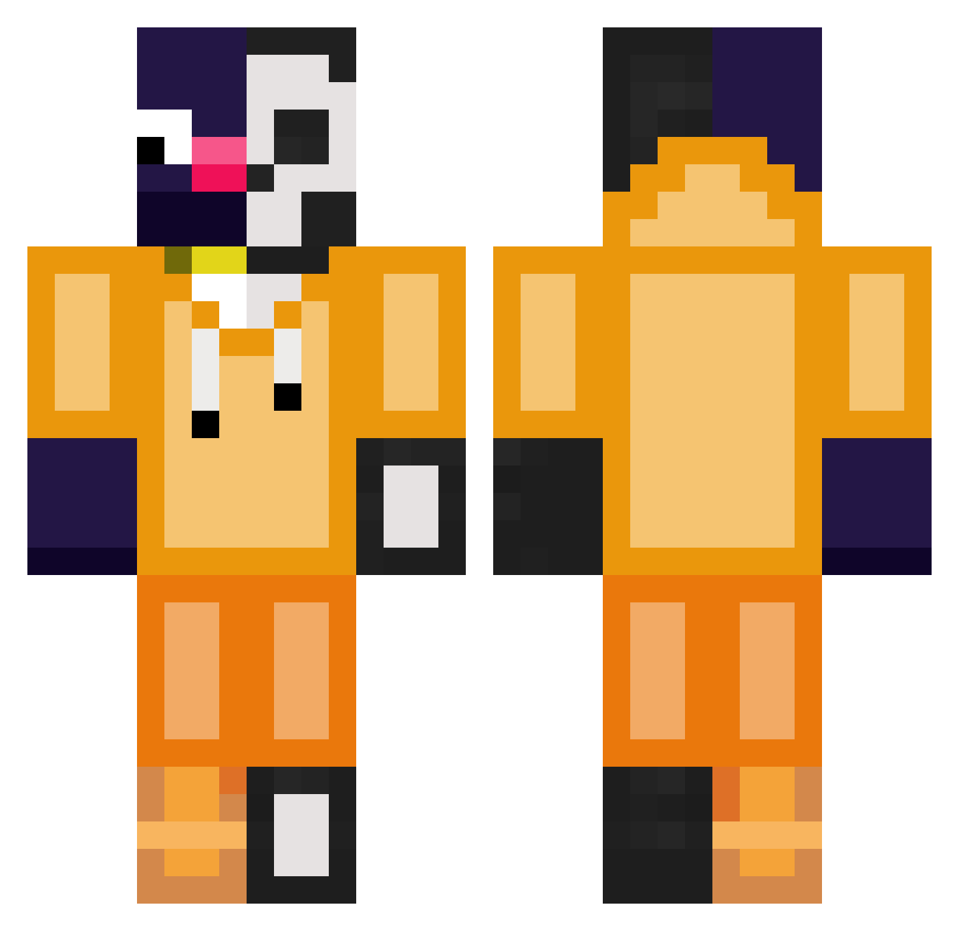 MITODOSGAMES16 Minecraft skin, front and back view