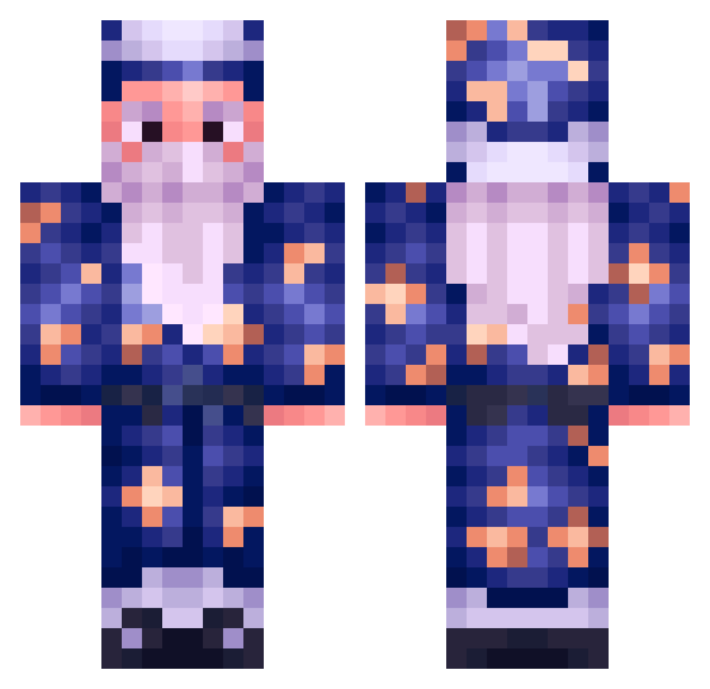 Nomis2013 Minecraft skin, front and back view