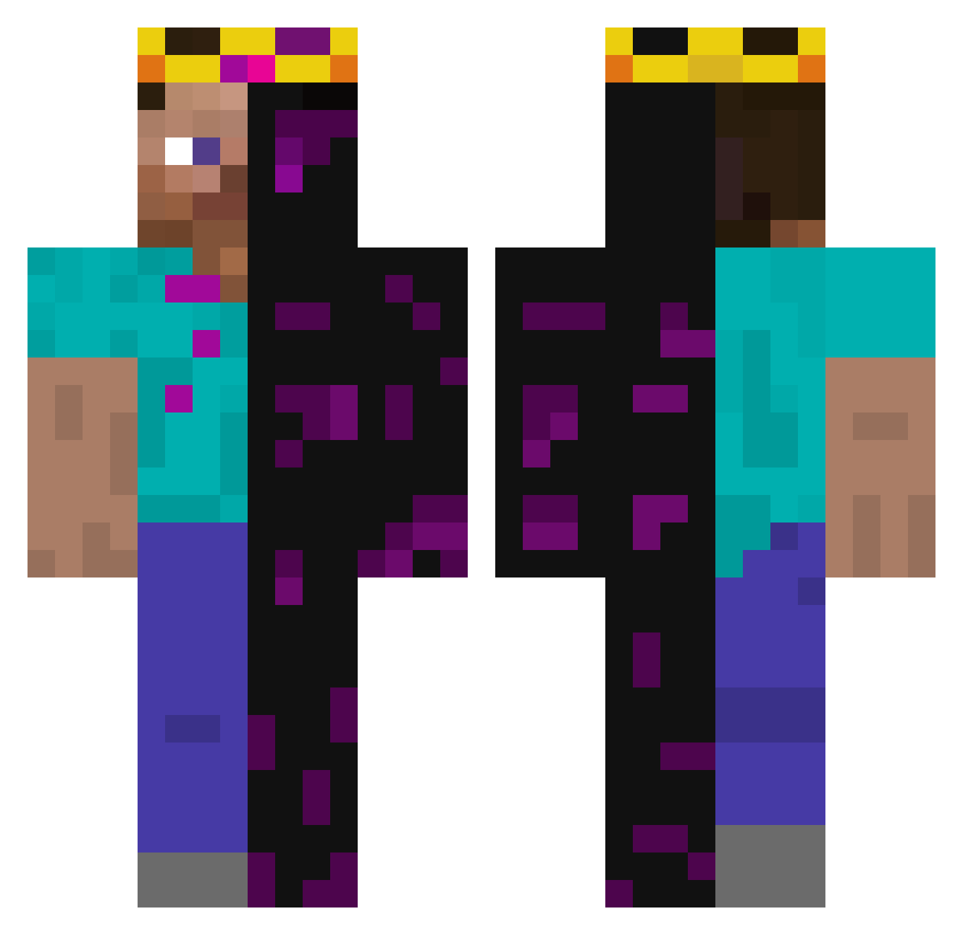 askilord Minecraft skin, front and back view