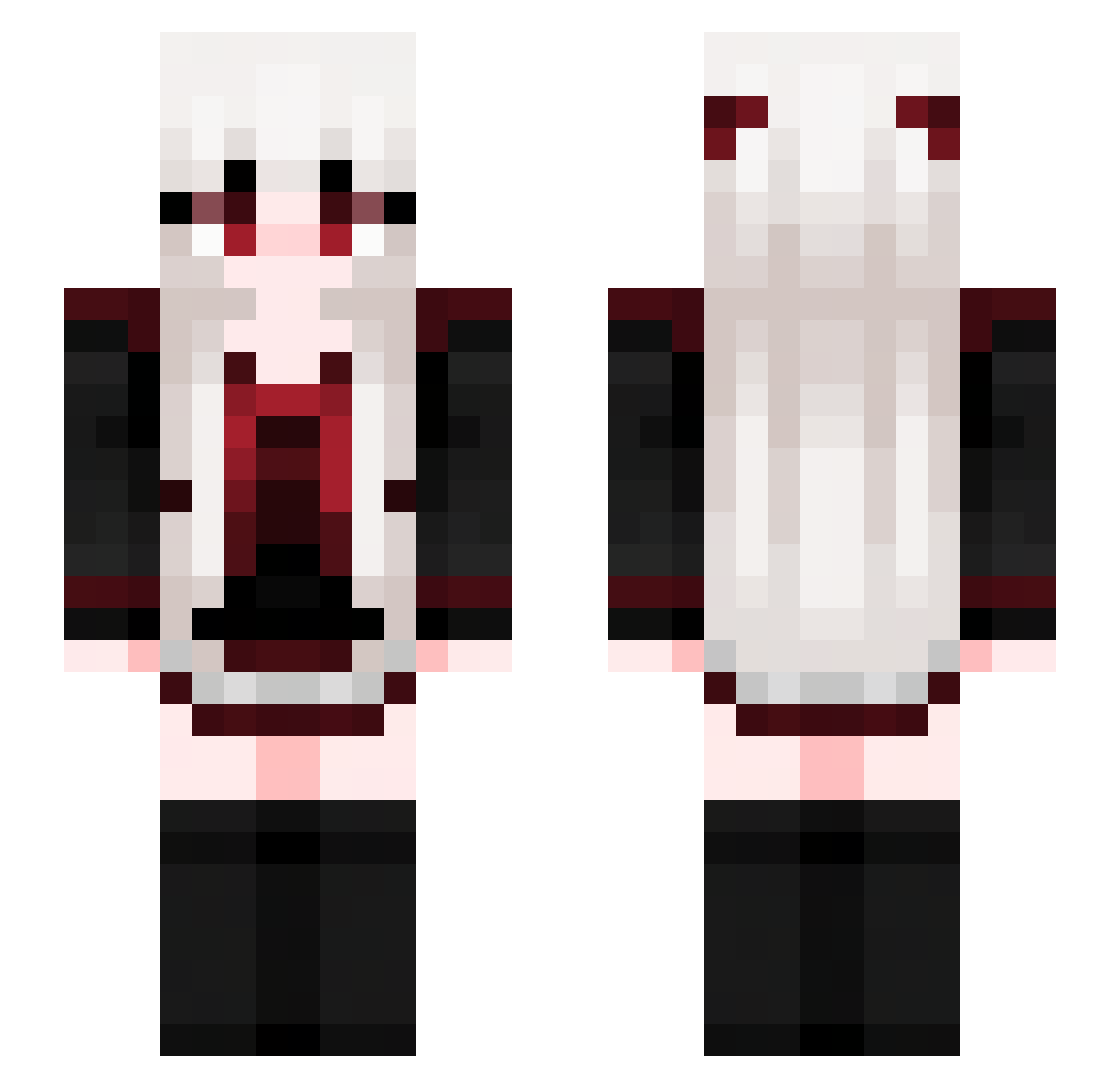 1edWars Minecraft skin, front and back view