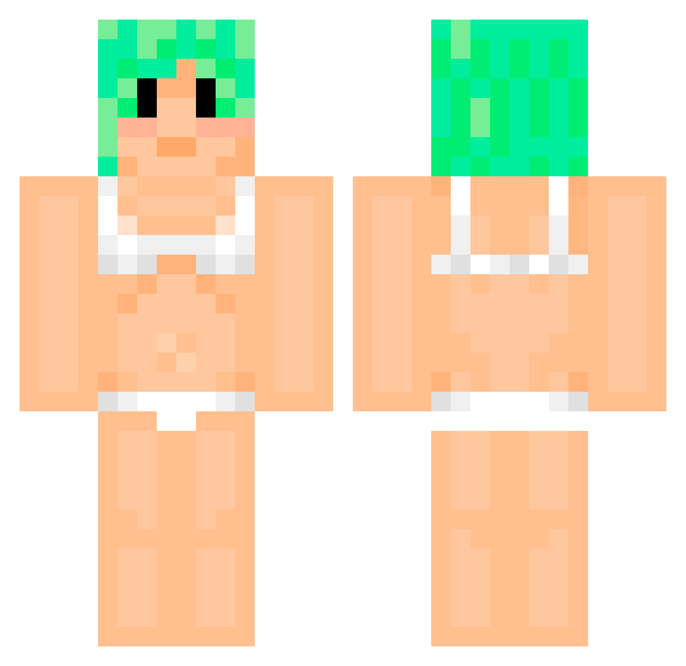 fernande Minecraft skin, front and back view
