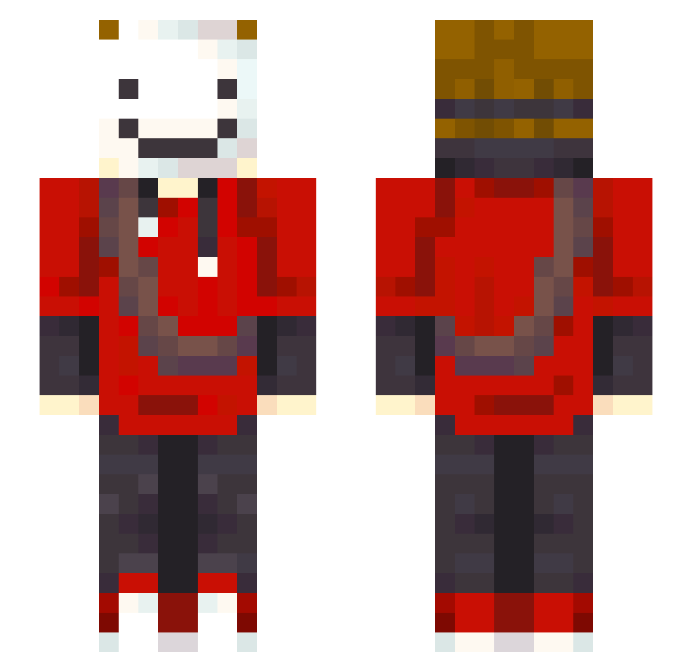 Theotic02 Minecraft skin, front and back view