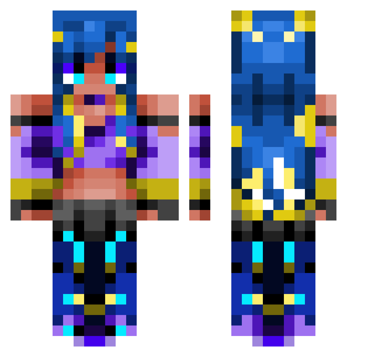 _uyx Minecraft skin, front and back view